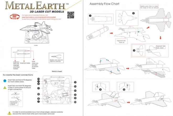 Metal Earth 3D Puzzle Kampfflugzeug F-35 Lightning II