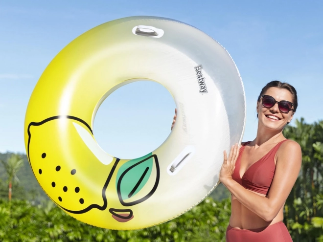 Bestway Schwimmring mit Griffen Zitrone 114 cm