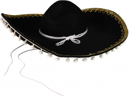 Schwarzes mexikanisches Sombrero für Erwachsene