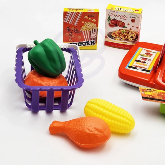 Kaufmannsladen Kasse mit Taschenrechner und Zubehör