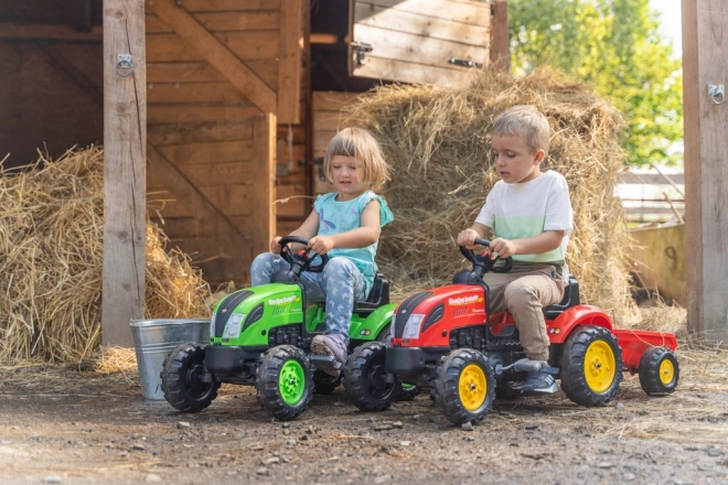 Trettraktor Country Farmer mit Anhänger rot