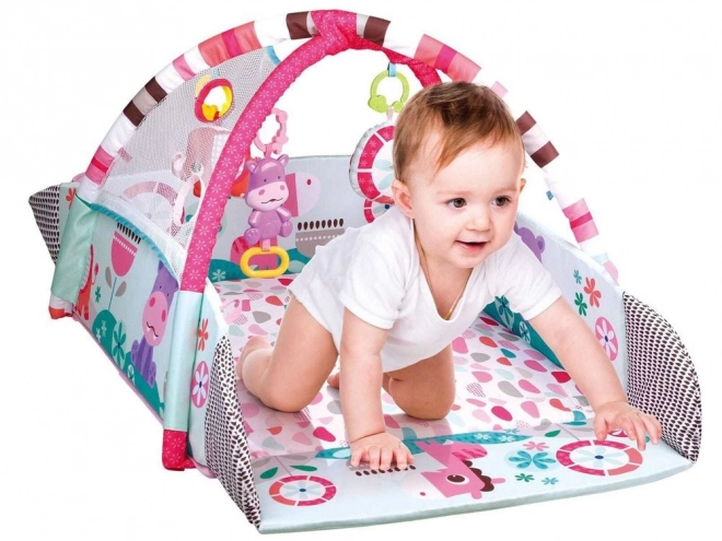 5-in-1 Baby-Spielmatte und Laufstall – rosa