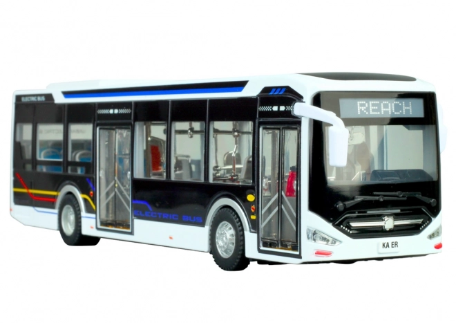 Elektrischer Stadtbus 1:42 Metall Weiß mit Beleuchtung