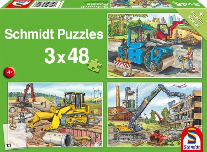 Schmidt Puzzle Auf der Baustelle 3x48 Teile