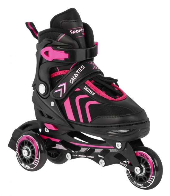 4-in-1 Rollschuhe, Schlittschuhe, Skates Set für Kinder Größe 29-33 Pink