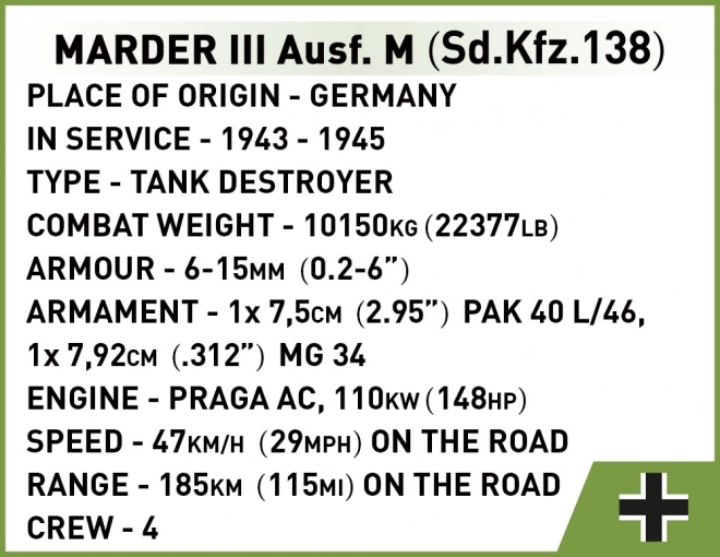 Marder III Sd.Kfz. 138 Ausf. M Modellbausatz von COBI