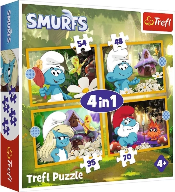 Puzzle Die Schlümpfe – Dorfleben 4-in-1