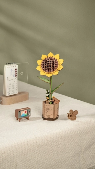 RoboTime Holz 3D Puzzle Sonnenblume