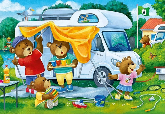 Ravensburger Puzzle Die Bärenfamilie beim Camping 2x24 Teile