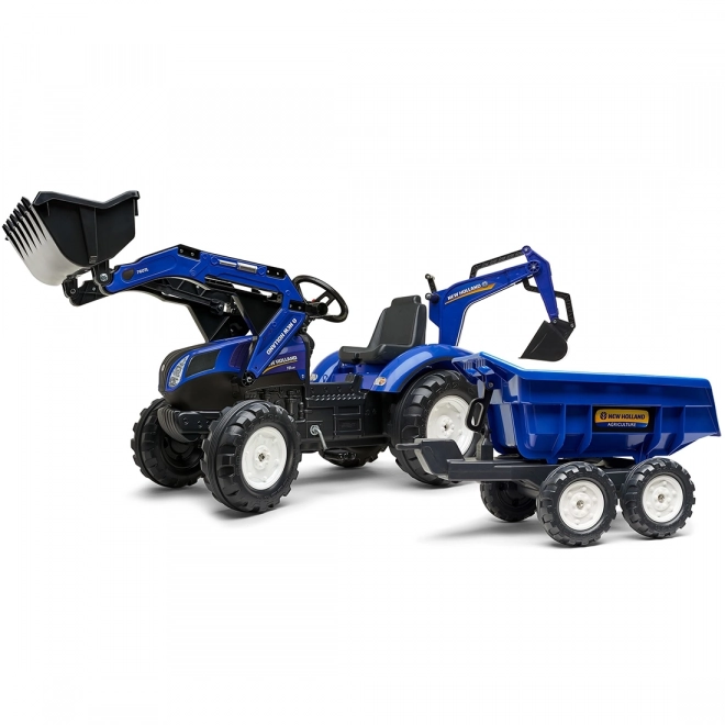 New Holland Traktor mit Anhänger, blau für Kinder ab 3 Jahren