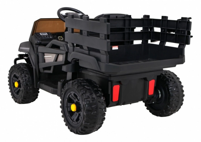 Bauernsammel-Pick-up für Kinder schwarz + Fernsteuerung + Gepäckträger + Schaufel + EVA + MP3 LED