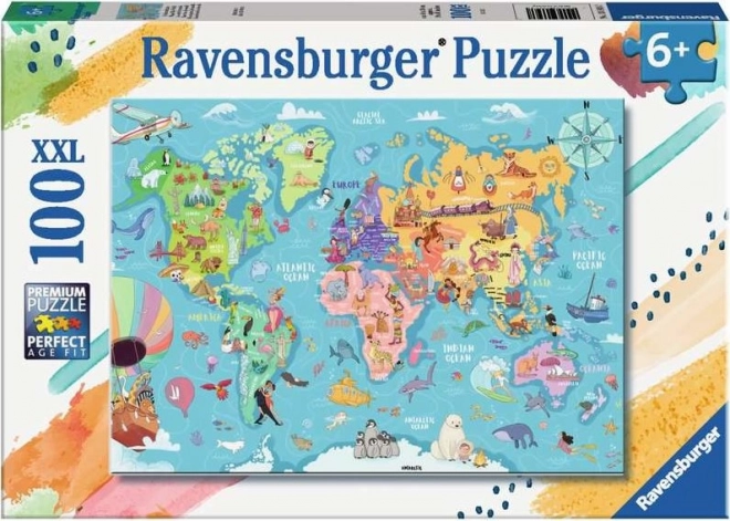 Ravensburger Weltkarte Puzzle XXL 100 Teile