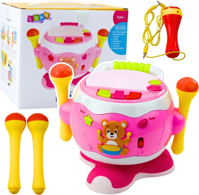 Interaktive rosa Musik Trommel für Kinder