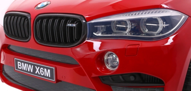 BMW X6M XXL pro 2 Kinder Rot Lack + Fernbedienung + Ökoleder + Sicherheitsgurte + langsamer Start + MP3 + LED