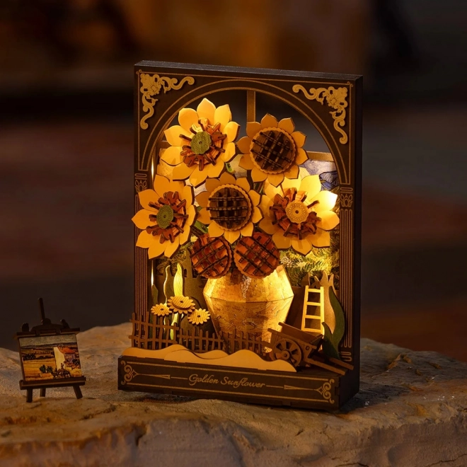 RoboTime 3D Holzpuzzle Goldene Sonnenblume