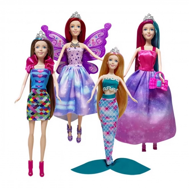 WOOPIE Set 4 Magische Prinzessinnen - Box Puppen 4v1 mit Zubehör