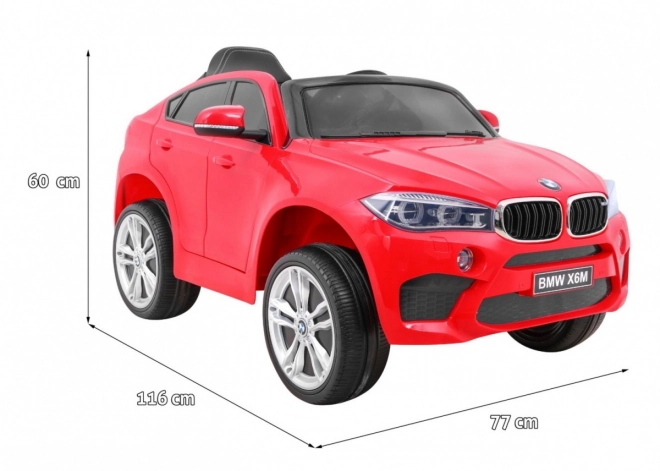 BMW X6M Elektrisches Kinderauto Rot + Fernbedienung + EVA + langsamer Start + Audiopanel + LED-Diode