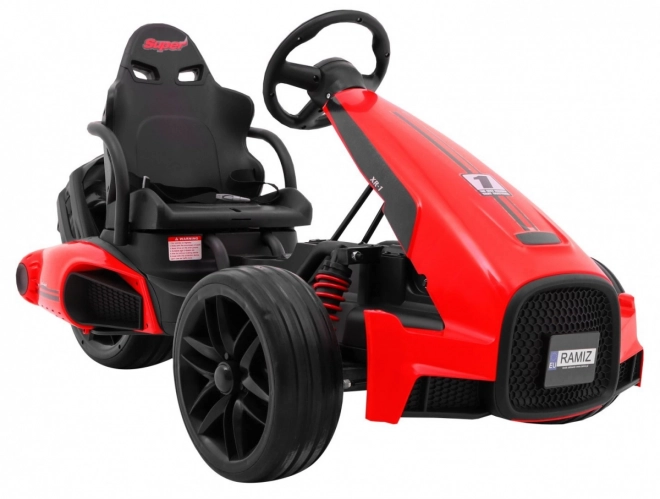 Kinder Gokart Bolid XR-1 mit Batterie Rot + verstellbarer Lenker + geformter Sitz