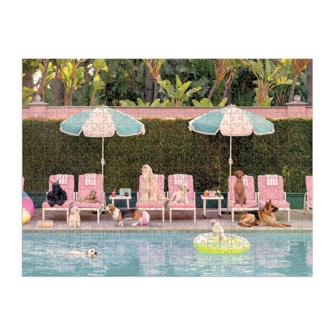 Galison Puzzle: Hunde im Beverly Hills Hotel, doppelseitig, 500 Teile