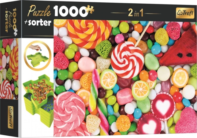 Trefl Puzzle mit Sortierer 2-in-1 Süßigkeiten 1000 Teile