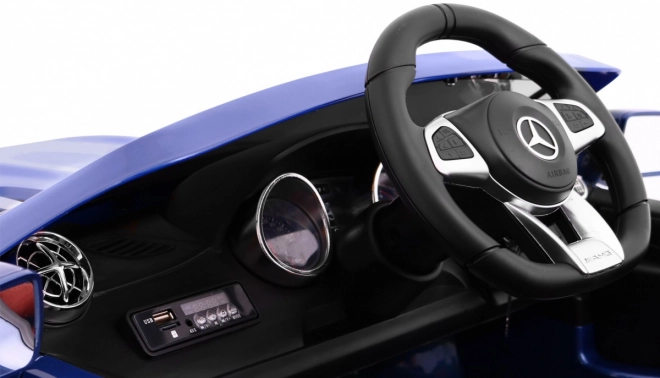 Mercedes AMG SL65 für Kinder Blaue Farbe + Fernbedienung + Gepäckträger + Sitzverstellung + MP3 LED + Langsamer Start