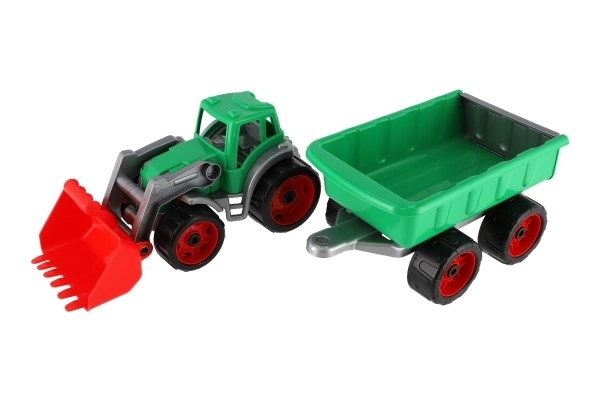 Bunter Traktor mit Anhänger und Schaufel für Kinder