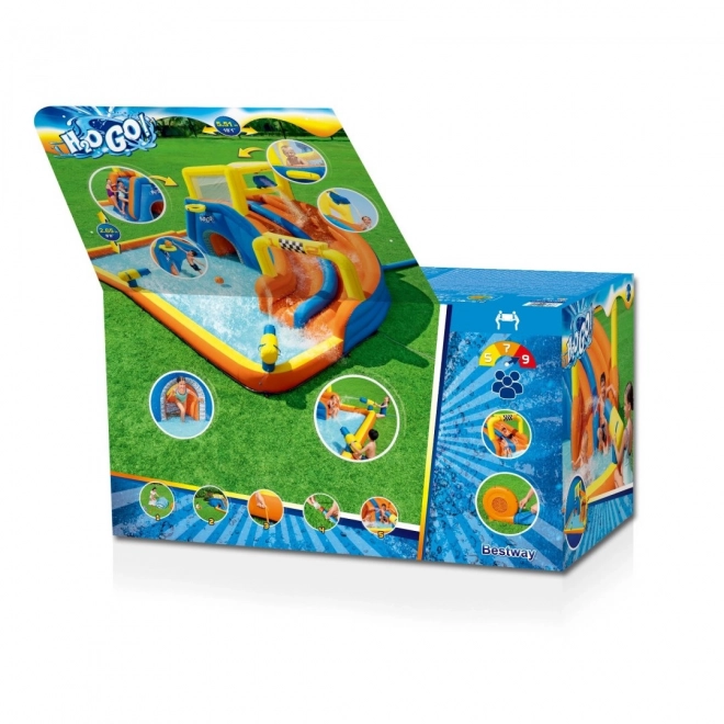 Wasservergnügungspark BESTWAY für Kinder 5+ Rutsche + Basketballkorb + Tunnel + Dusche
