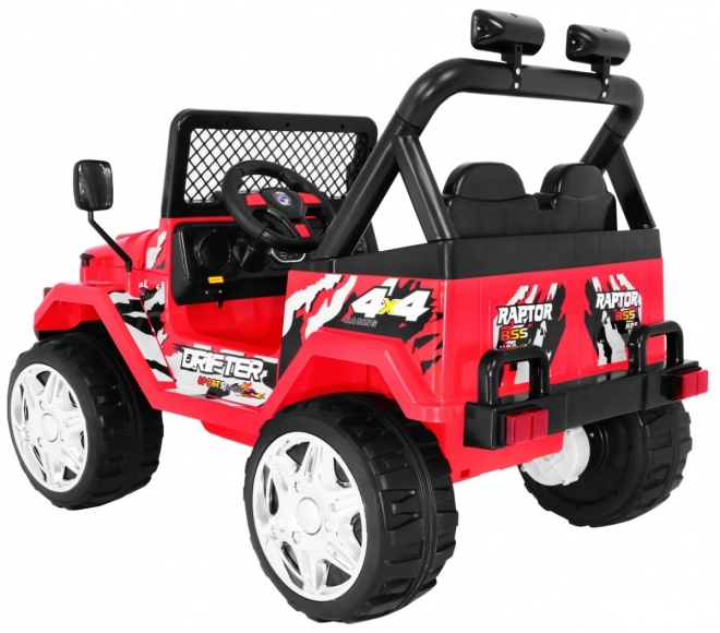 GELÄNDE BATTERIEFACH RAPTOR DRIFTER FÜR KINDER ROT + FERNBEDIENUNG + LANGSAMER START + EVA + GERÄUSCHE LICHTER
