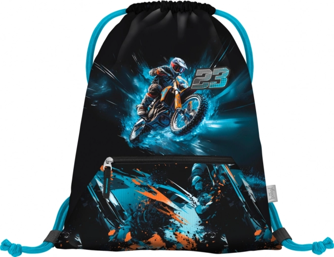 Schüler-Rucksack Set Airy Motorrad: Rucksack, Federmappe, Turnbeutel