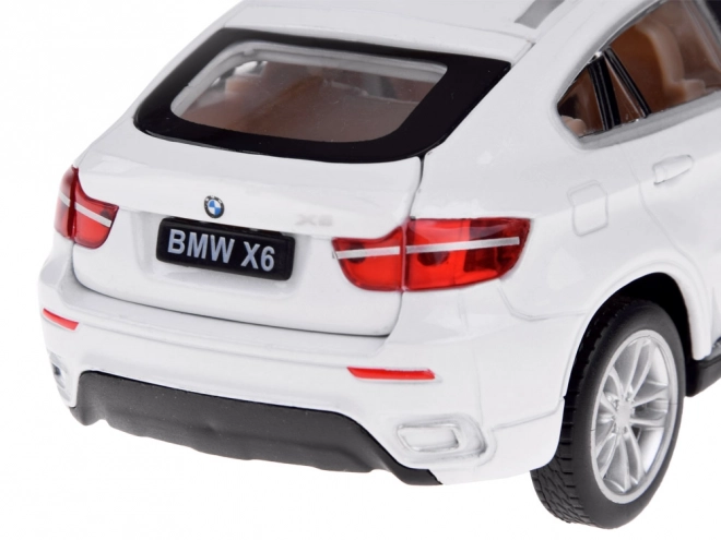 Metallauto BMW X6 Modell 1:32 Weißer SUV mit Licht und Sound