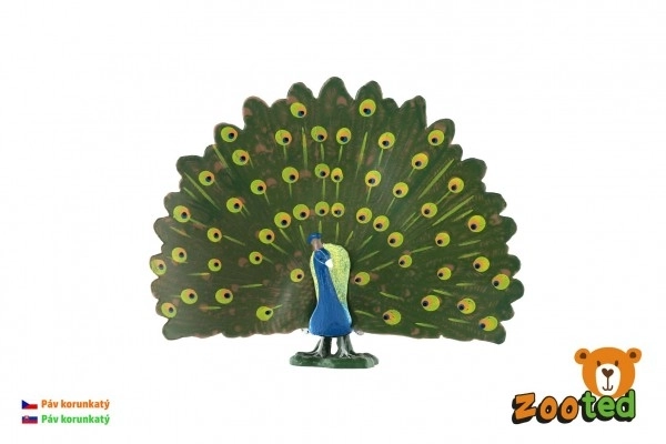 Dekorativer Pfau aus Kunststoff 12cm