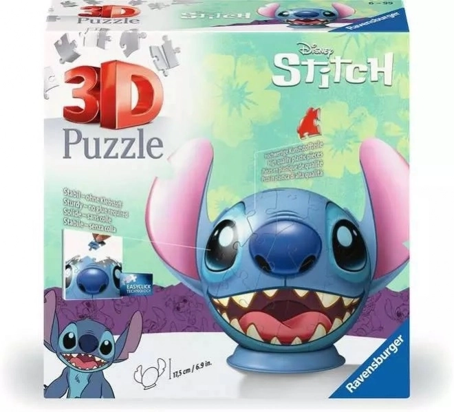 Disney Puzzle-Ball Stitch mit Ohren 72 Teile