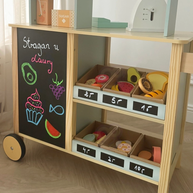 Woopie Green großer multifunktionaler Holzladen Food Truck Set