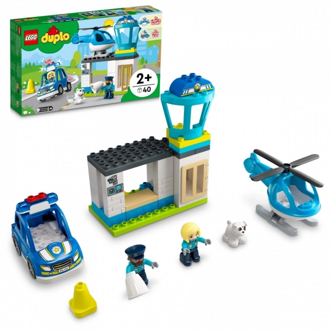 Lego Duplo Polizeistation mit Hubschrauber