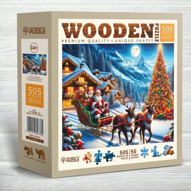 Holzpuzzle Weihnachtsmannschlitten 505 Teile