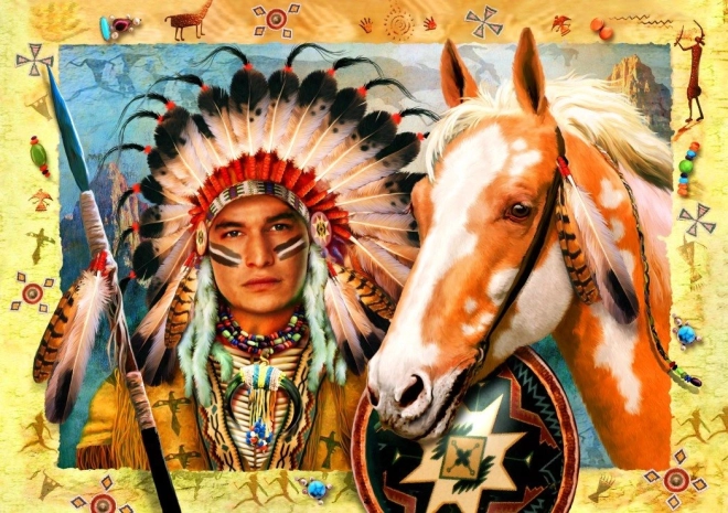 Puzzle Indianischer Häuptling 1500 Teile von Bluebird