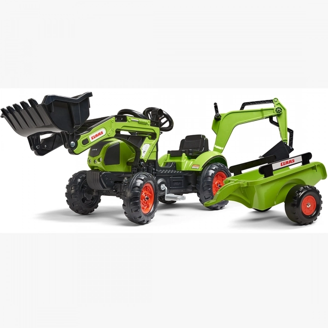 Schlepper Claas Arion mit Lader, Bagger und Anhänger