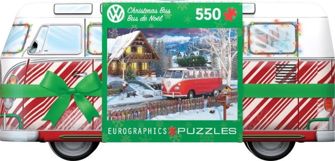 Weihnachtlicher Volkswagen-Bus Puzzle in Metalldose