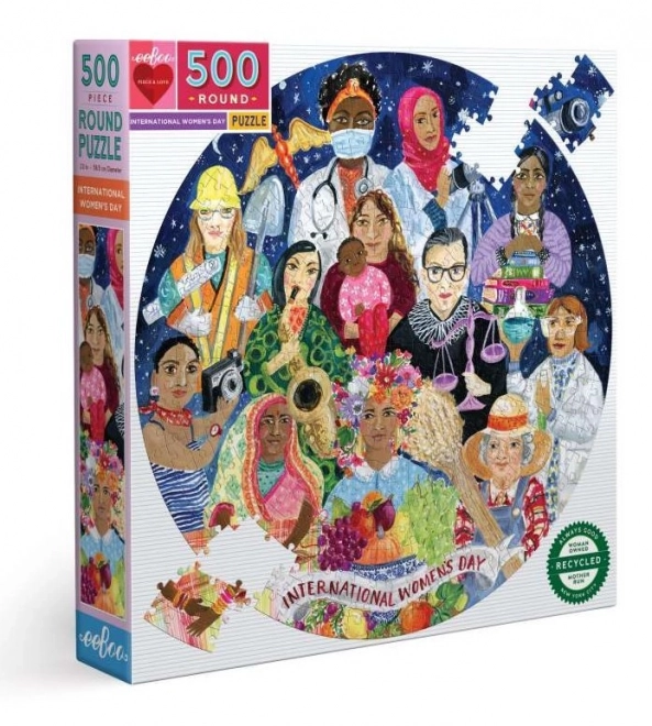 EEBOO Rundes Puzzle Internationaler Frauentag 500 Teile