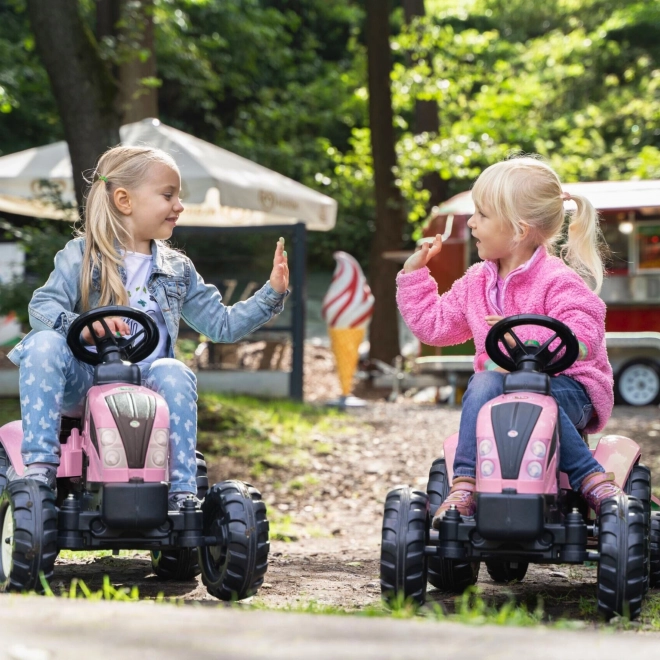Trettraktor County Star mit Anhänger in Rosa