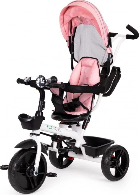 Dreirad Kinderwagen mit 360° Drehbarer Sitz Pink