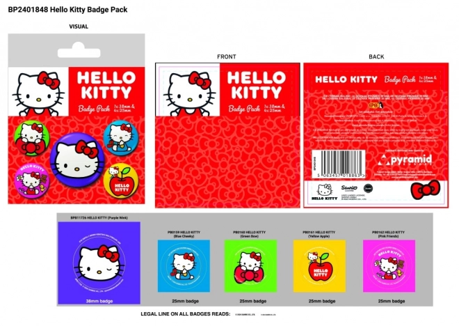 Hello Kitty Abzeichen Set