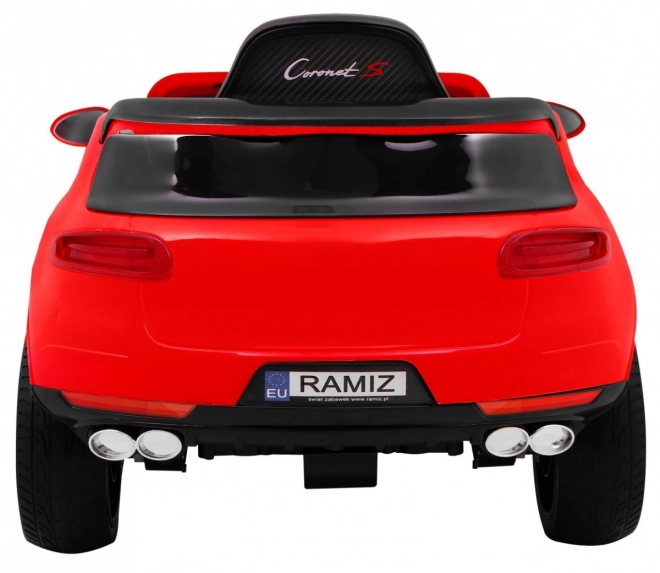 Turbo-S Batterieauto für Kinder Rot + Fernbedienung + Langsamer Start + EVA-Reifen + MP3-Radio