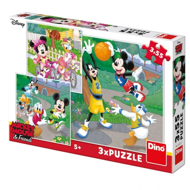 DINO Puzzle Mickey Mouse und Freunde 3er Set