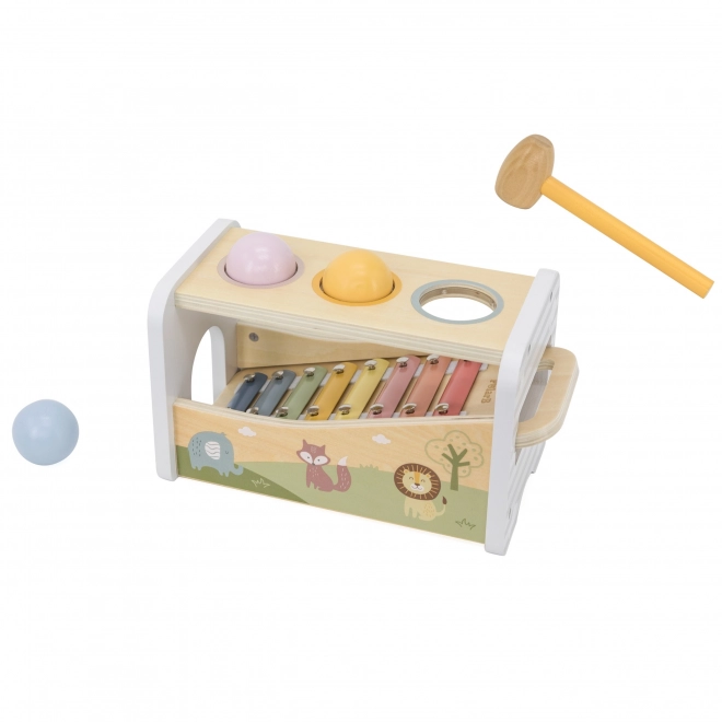 VIGA Holzspielset Schlagspiel + Xylophon 2 in 1