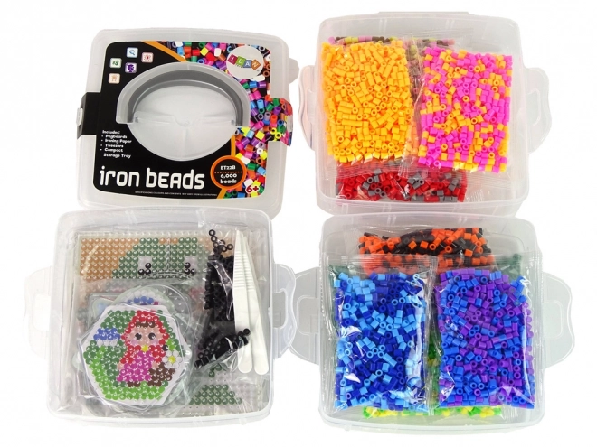 Set von farbigen Bügelperlen DIY 6000 Stk