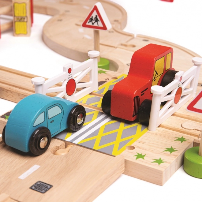 Bigjigs Rail Holz-Eisenbahn mit Landschaft 80-teilig