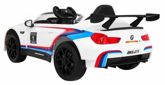 BMW M6 GT3 Kinderauto mit Batterie Weiß + Belüftung + MP3 Sounds Lichter + Fernsteuerung