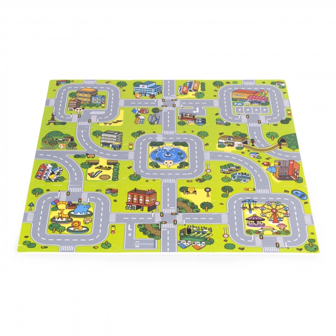 Große EVA-Schaummatte für Kinder Stadt 90,5x90,5 cm 21 Stk ECOTOYS