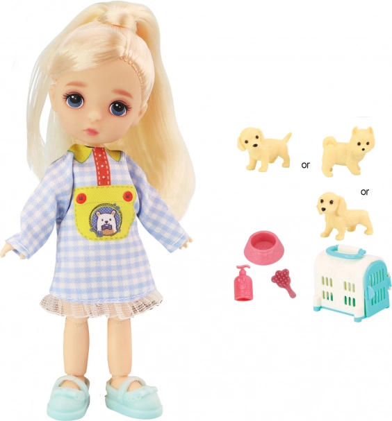 Puppe mit Hund Set
